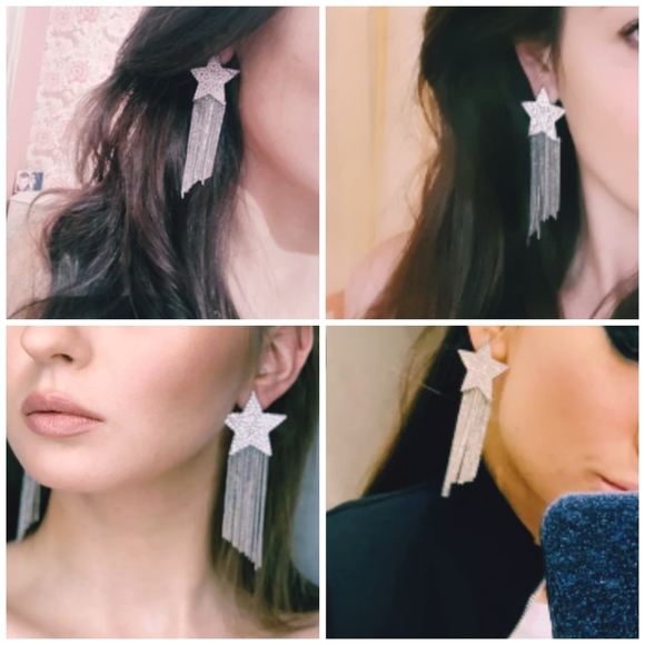 Star-studded Fringed Earrings - Picture 3 of 3